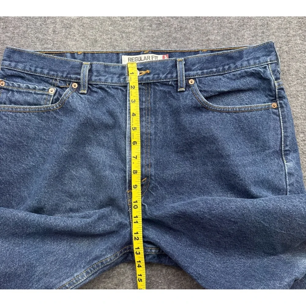 Levi's‎ 505 Regular Fit Straight Leg Blue Denim Jeans Mens Size 40x30 Distressed